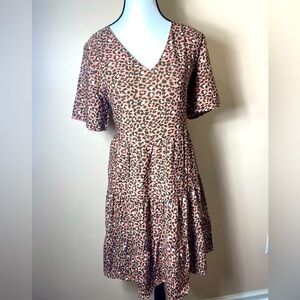 Pink Leopard Babydoll Dress Large NWOT HOST PICK